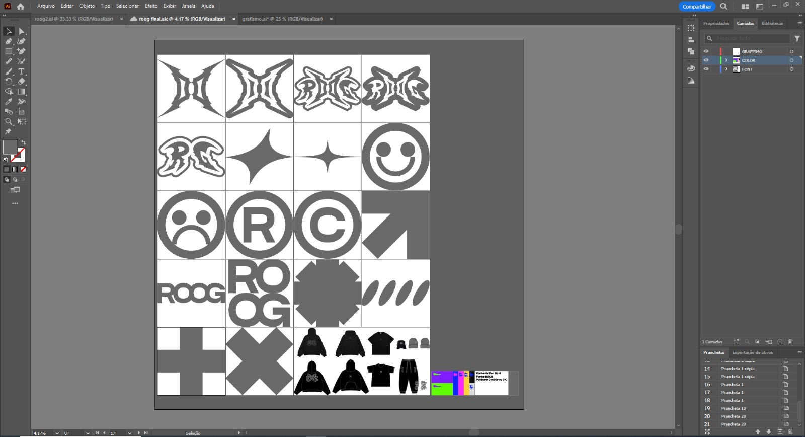 ROOG artwork in design software