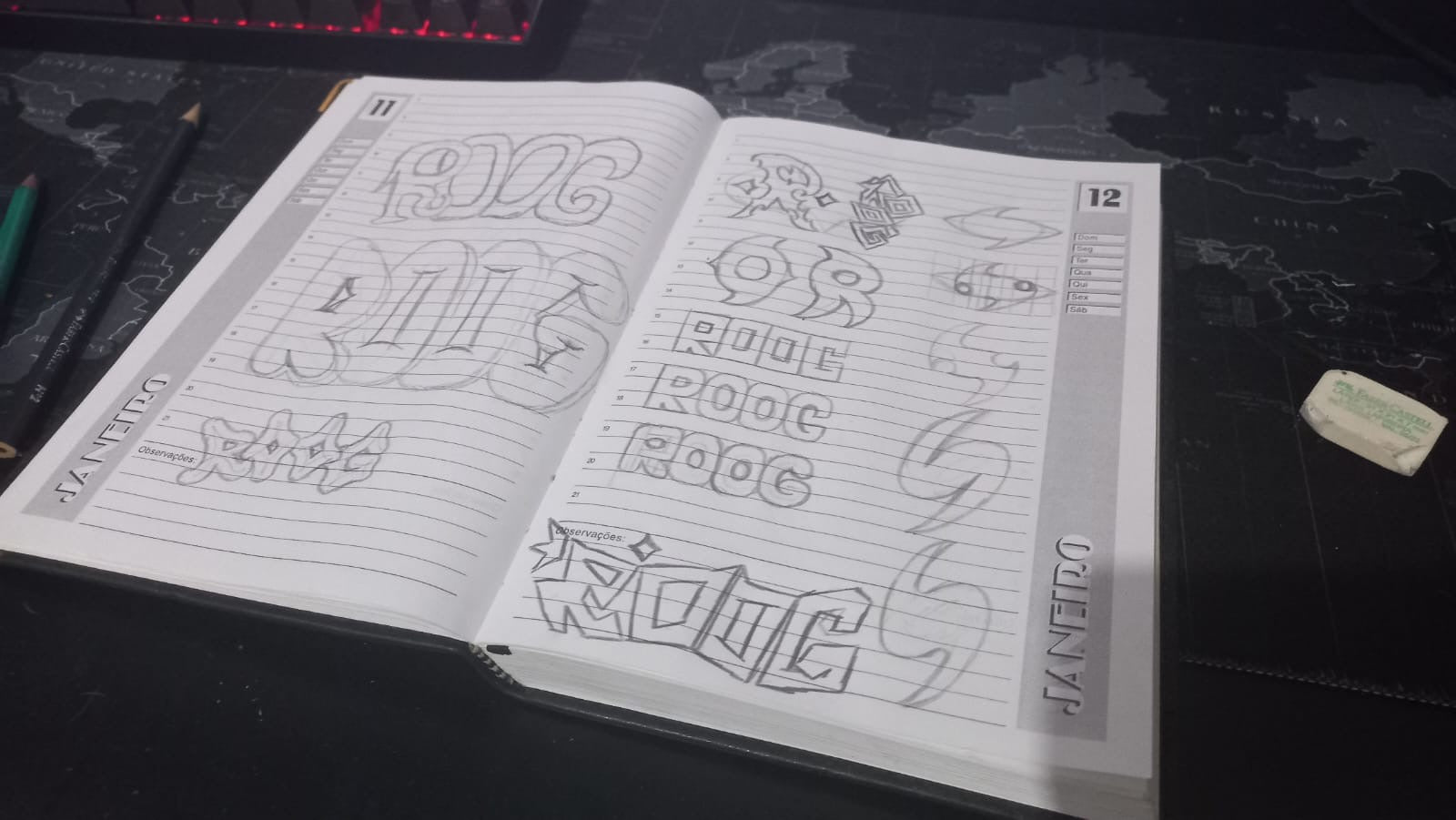 ROOG sketchbook with original drawings